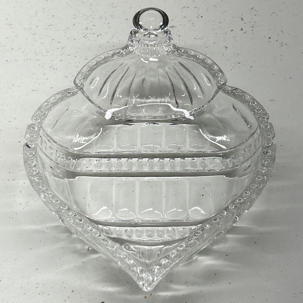 Fitz & Floyd Crystal Ornament-shaped Candy, Nut, or Trinket Dish Vintage